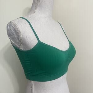 Padded Sports Bra Comfy Loungewear, One Size Small-Large Adjustable Strap, Green